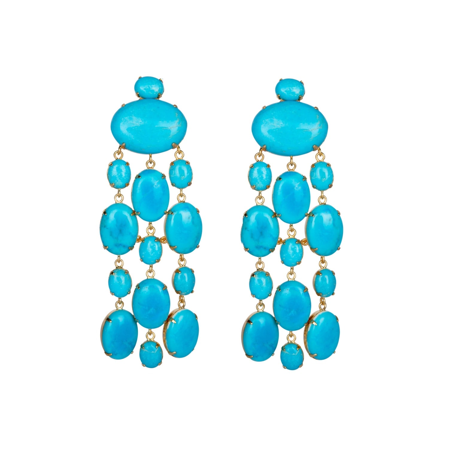Bounkit Women's Blue Marysol Earrings Turquoise Clip On