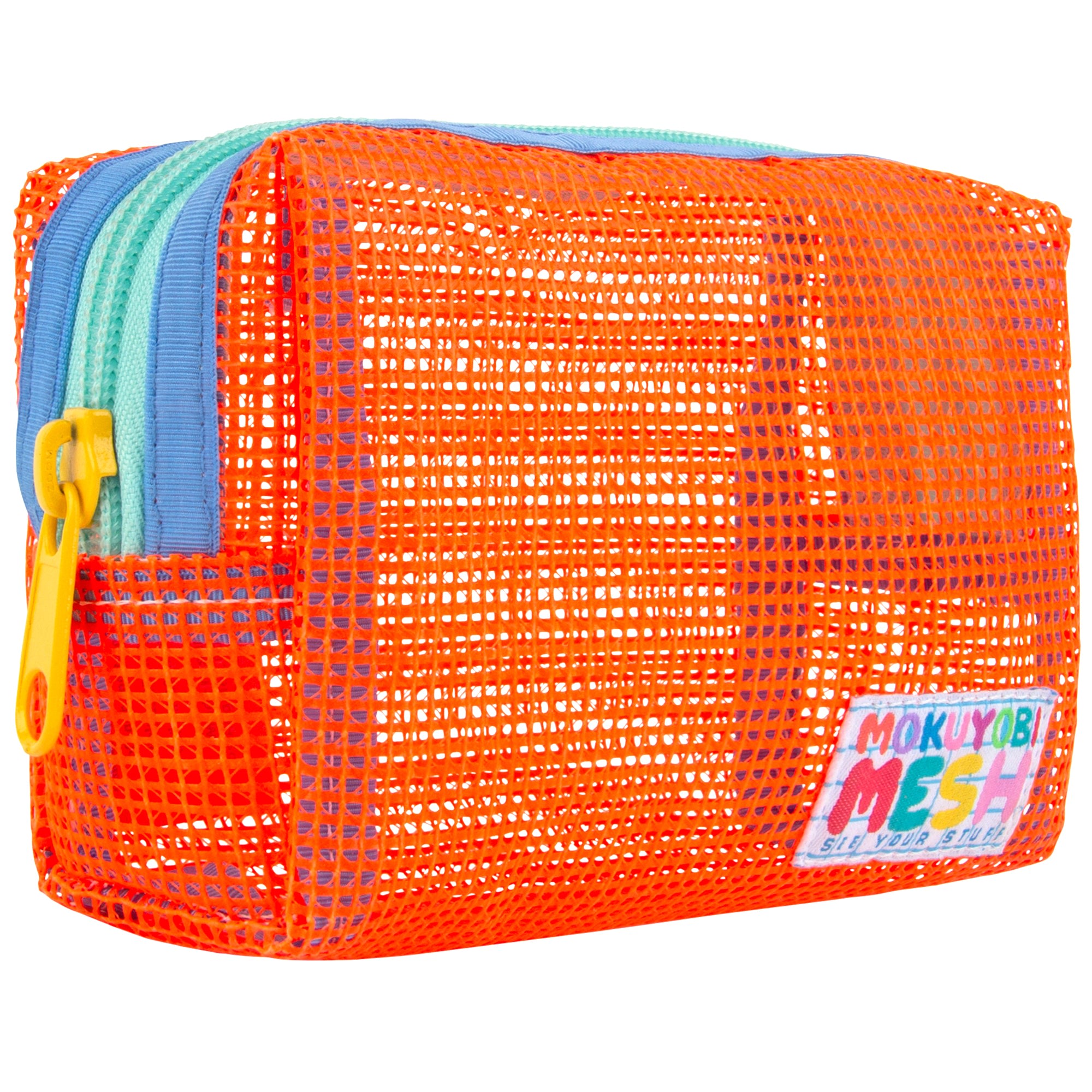 Mokuyobi Women's Yellow / Orange Tiger Mesh Chubby Zip Pouch In Yellow/orange