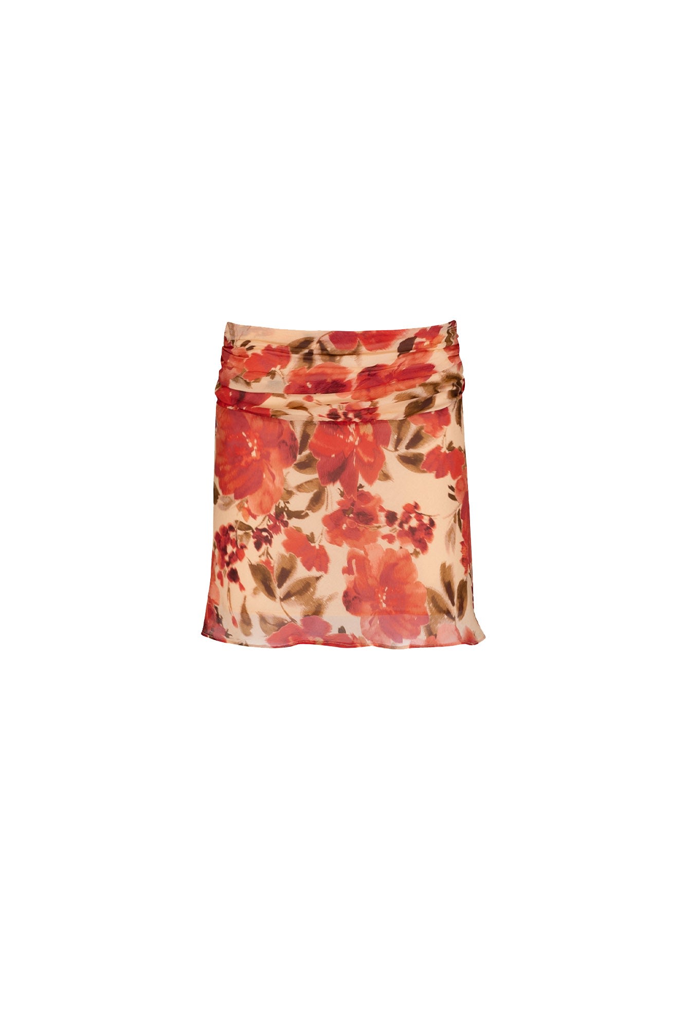 Isabelle Quinn Women's Red Lucia Mini Skirt Camellia Floral