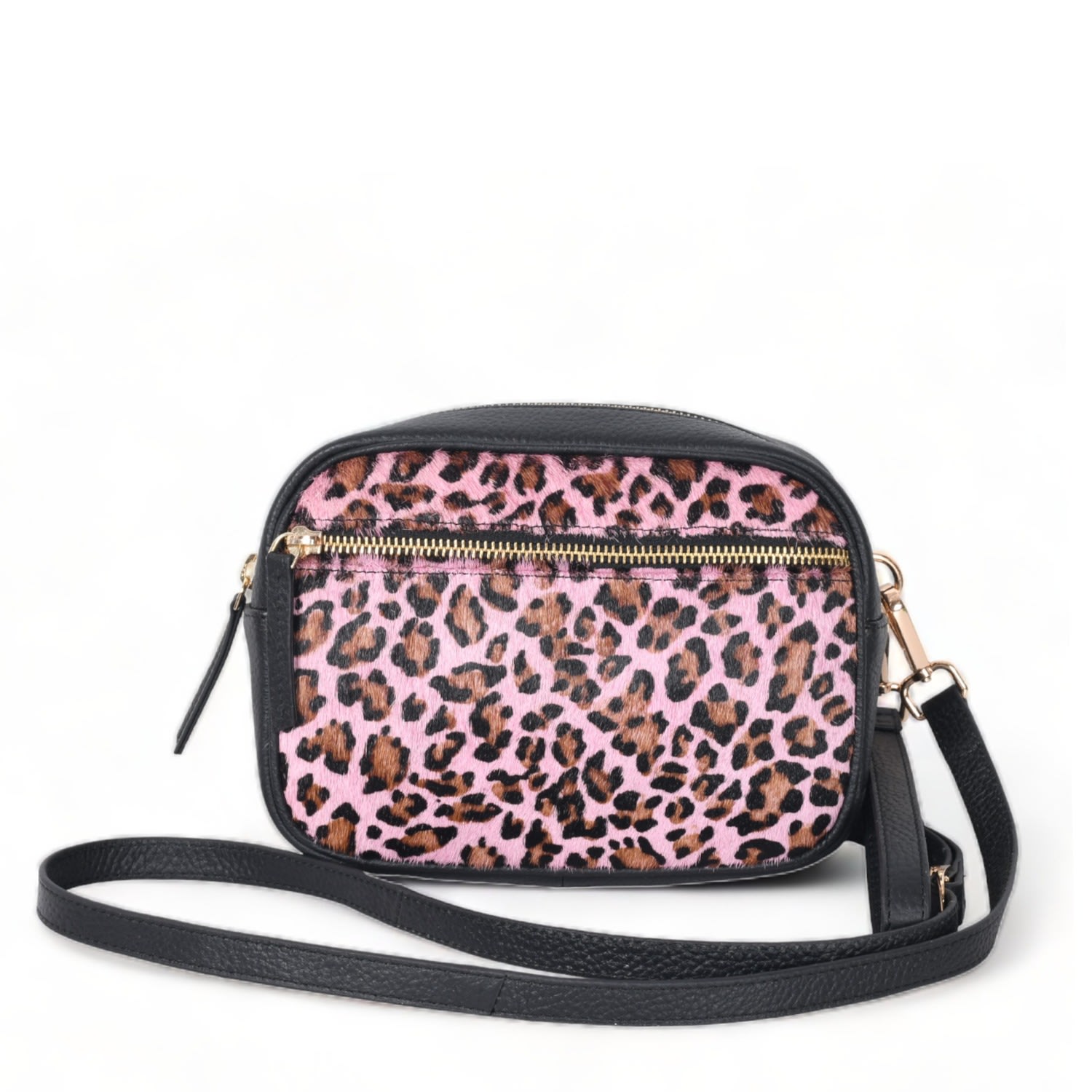 Women’s Pink / Purple Pink Leopard Print Convertible Leather Cross Body Camera Bag Blydr One Size Brix+Bailey