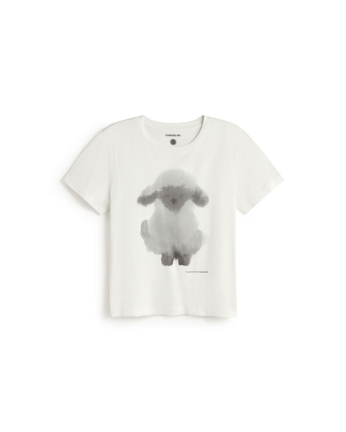 Thinking Mu Women's White Cloud Sheep Ida T-shirt In White