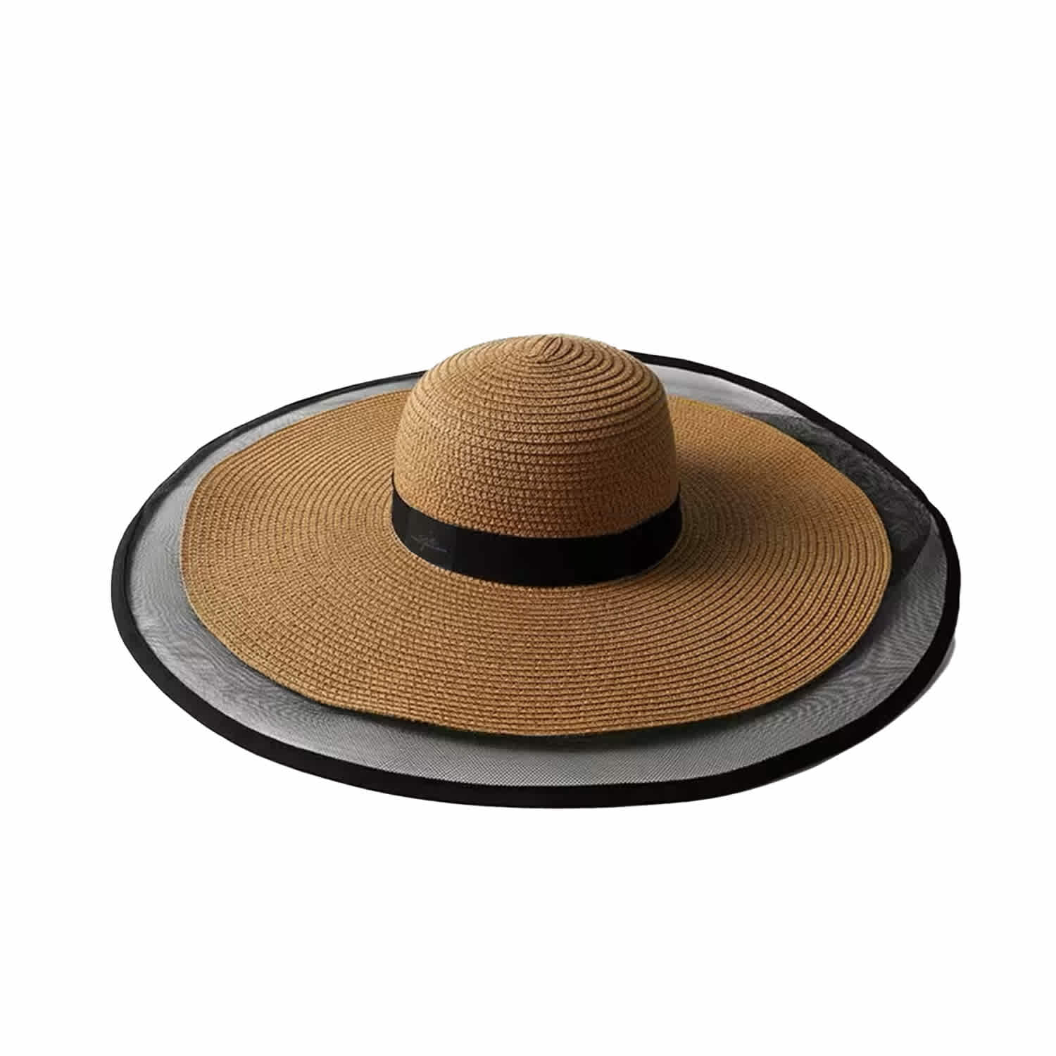 Brown Wide Transparent Brim Straw Hat | Chanel Joan Elkayam  display picture 1