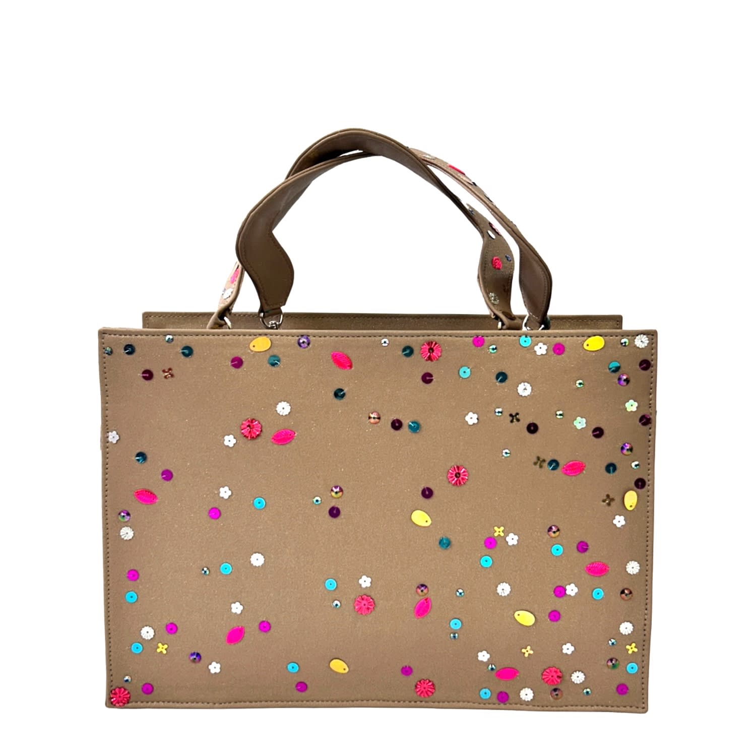 Simitri Women's Grey / Gold Bageecha Tote