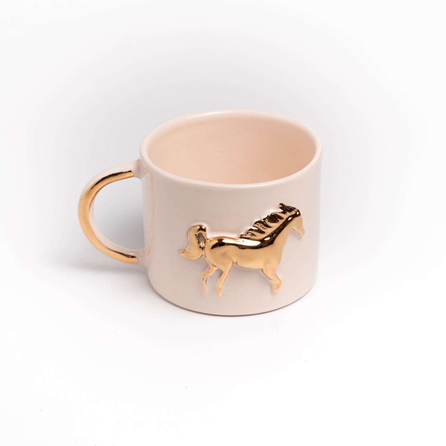 Anatoliacraft Gold-plated Handmade Horse Ceramic Mug