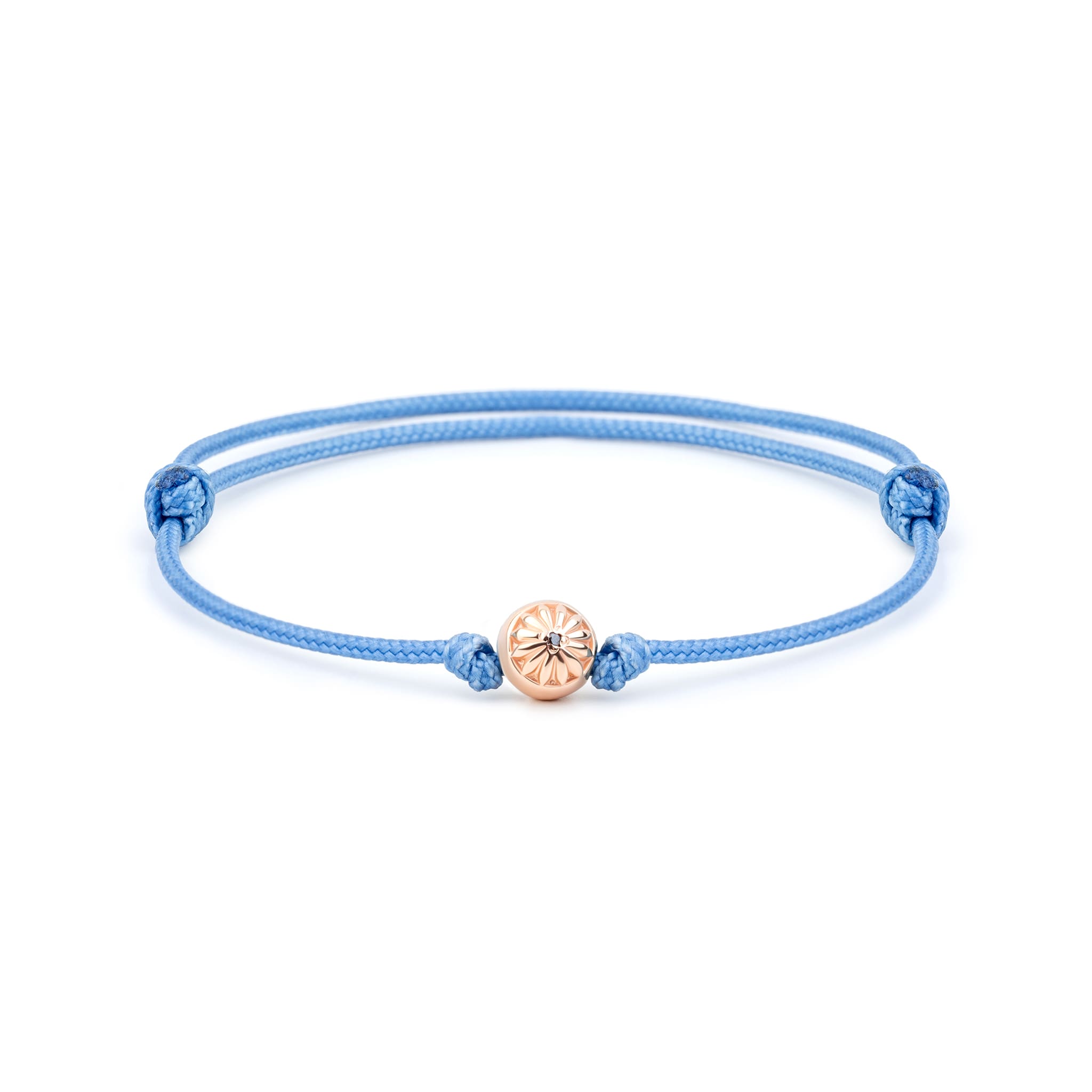 Mahigan Women's Blue / Rose Gold Sliding Knot Bracelet With Sky-blue String In Rose Gold