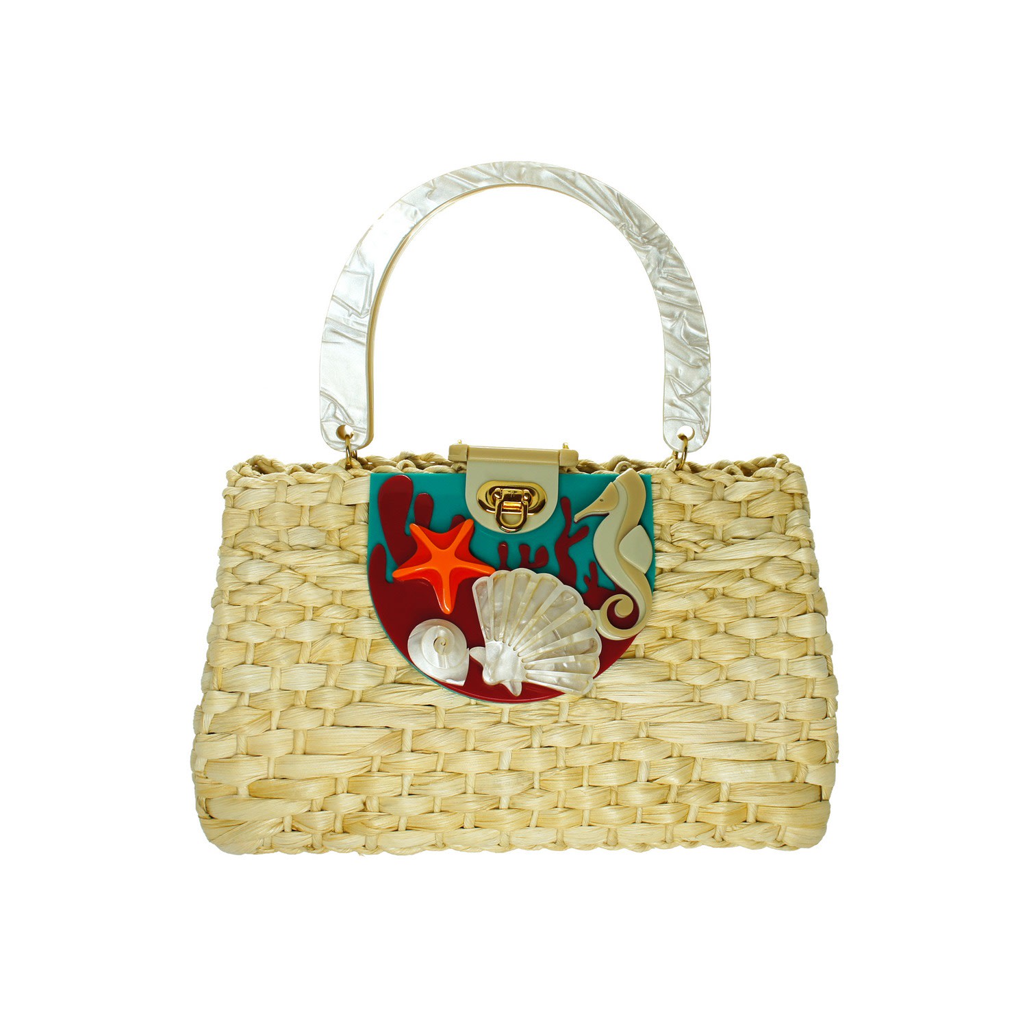 Gissa Bicalho Women's Neutrals Handmade Bag Straw Deep Sea Beige