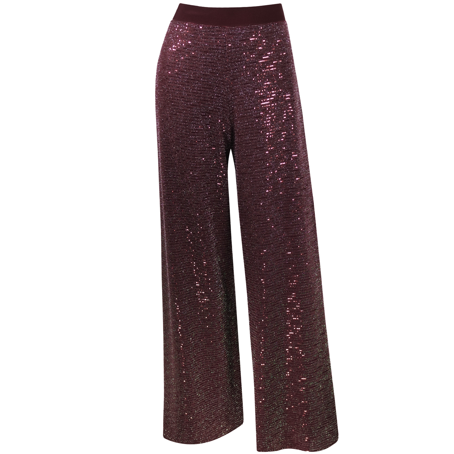 Wide Leg Stretch Pants - Crimson