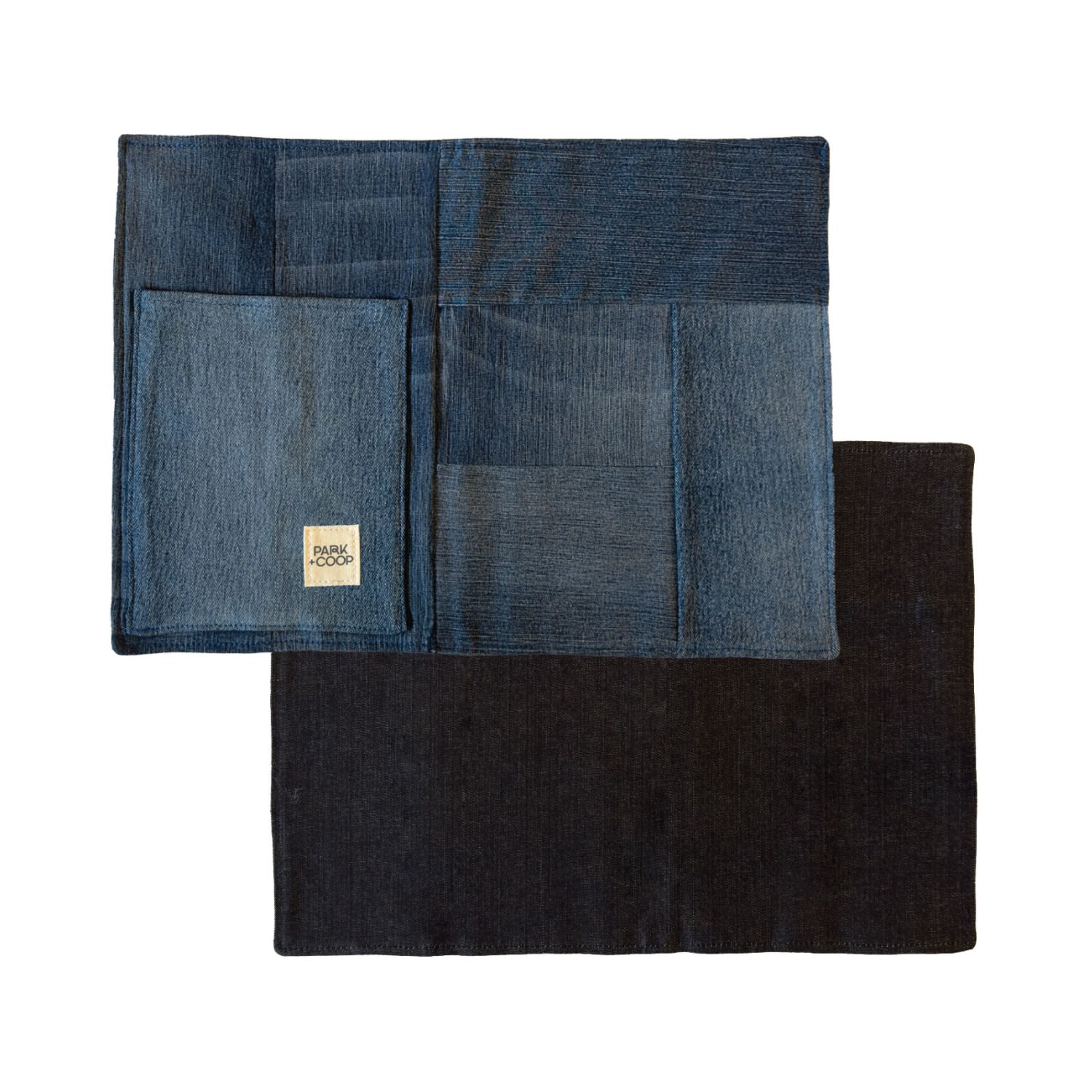 Blue Upcycled Denim Two-Sided Placemats - Set Of Four Park + Coop