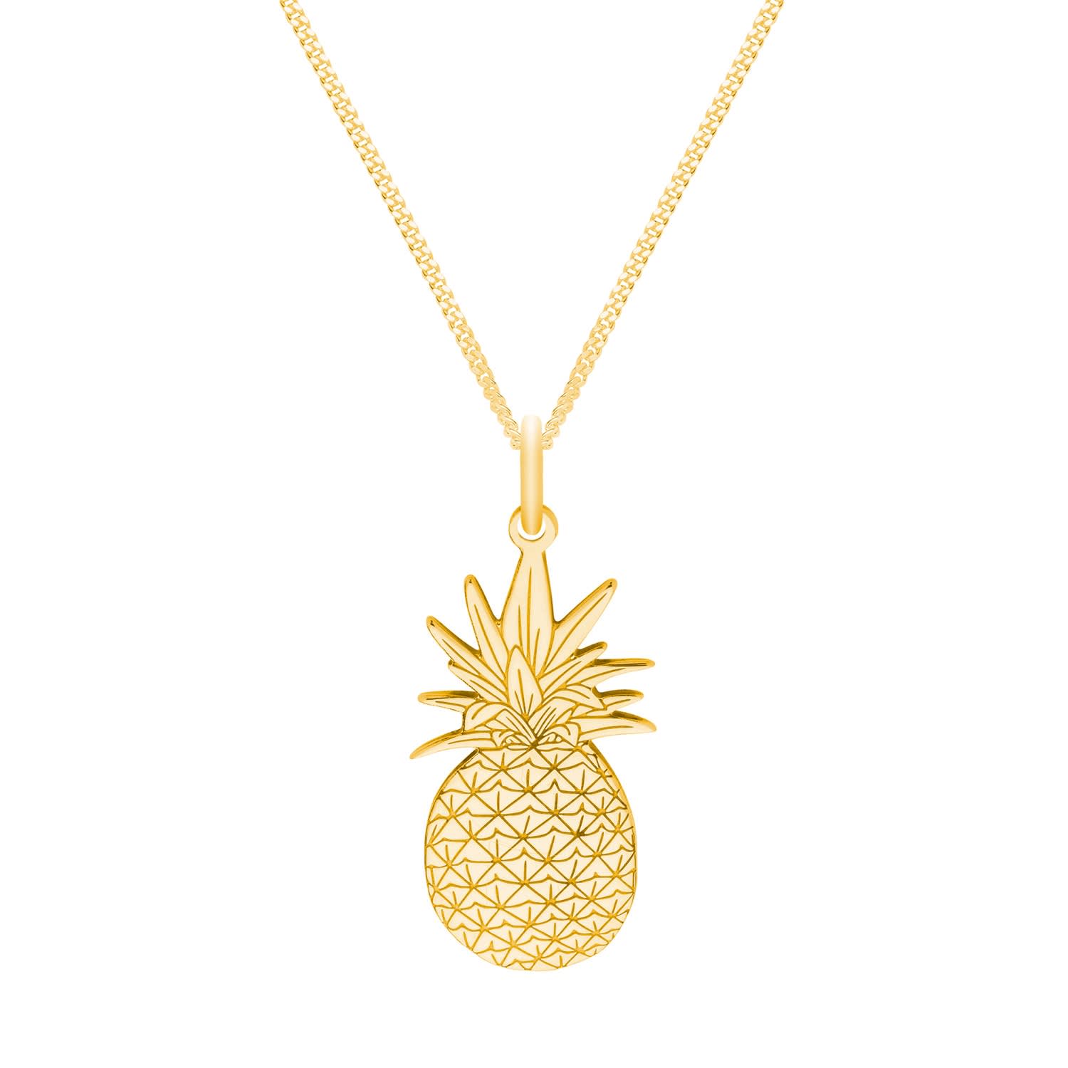 Small Gold Pineapple Pendant Necklace | CarterGore | Wolf & Badger