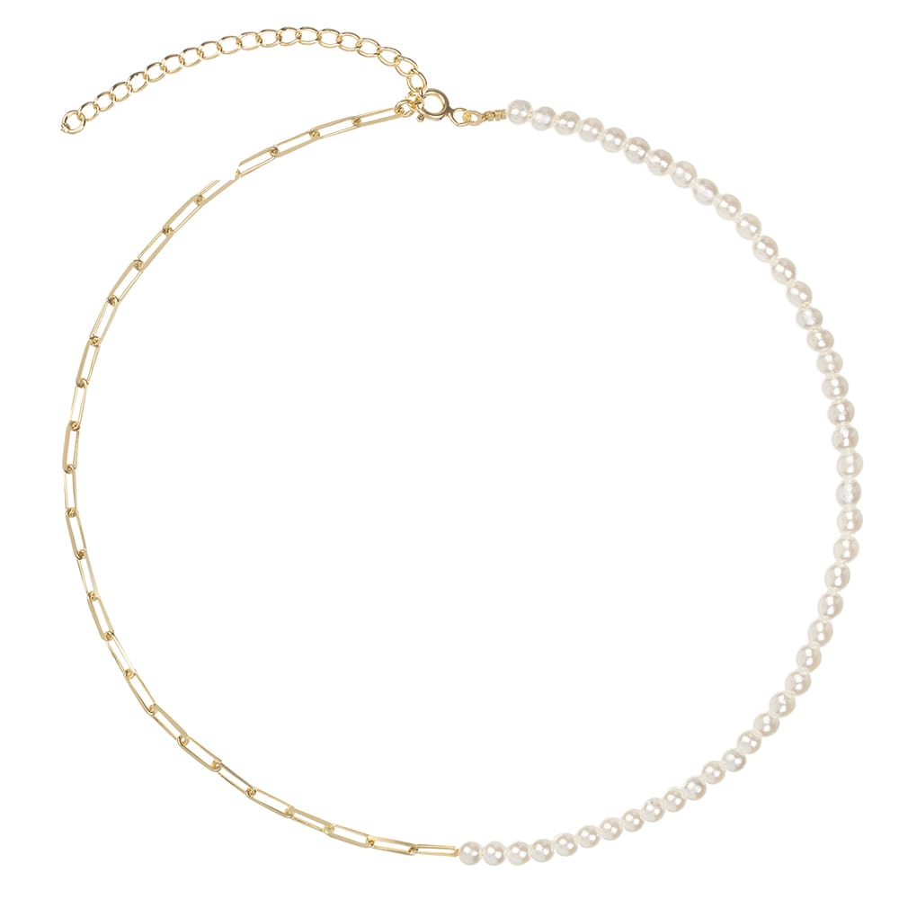 Amadeus Women's Laura Mixed Gold Chain & Pearl Necklace