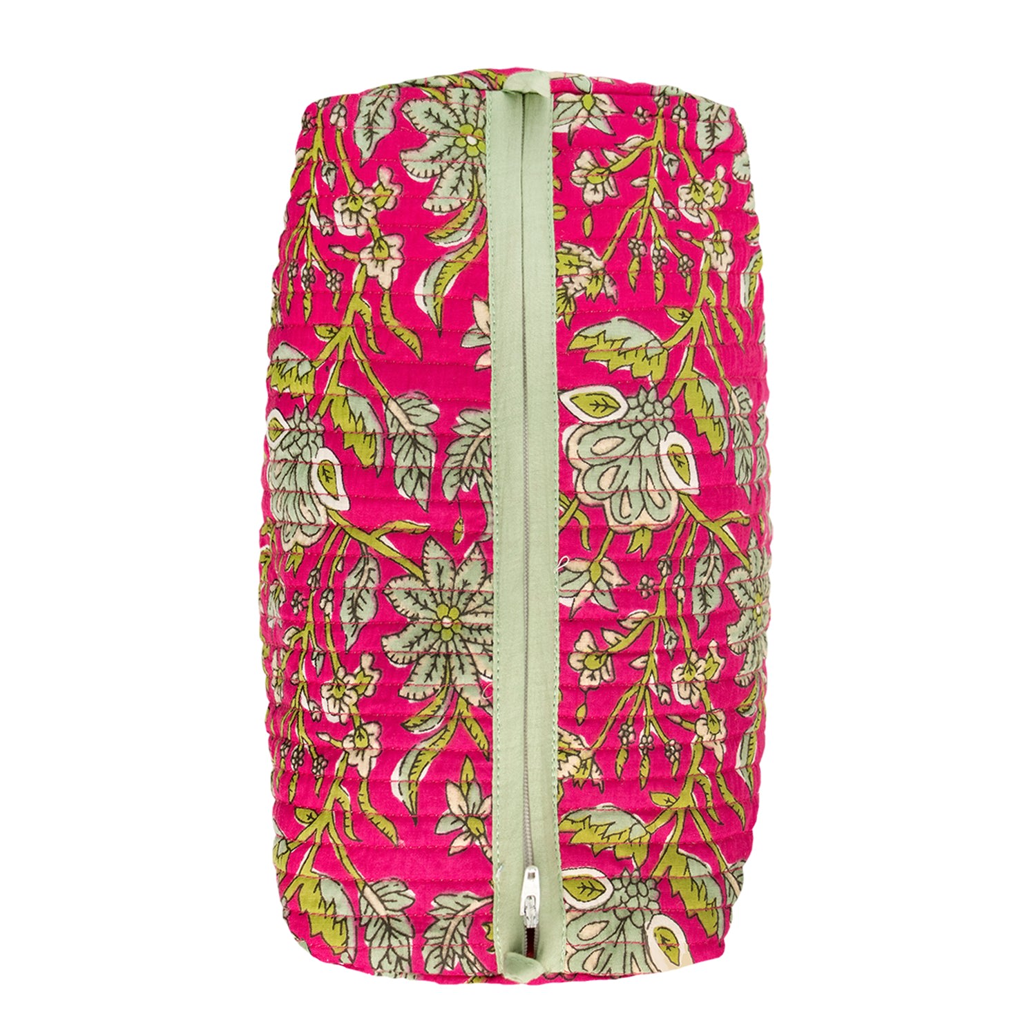 Inara Pink Fuchsia Freesia Cotton Wash Bag In Pink