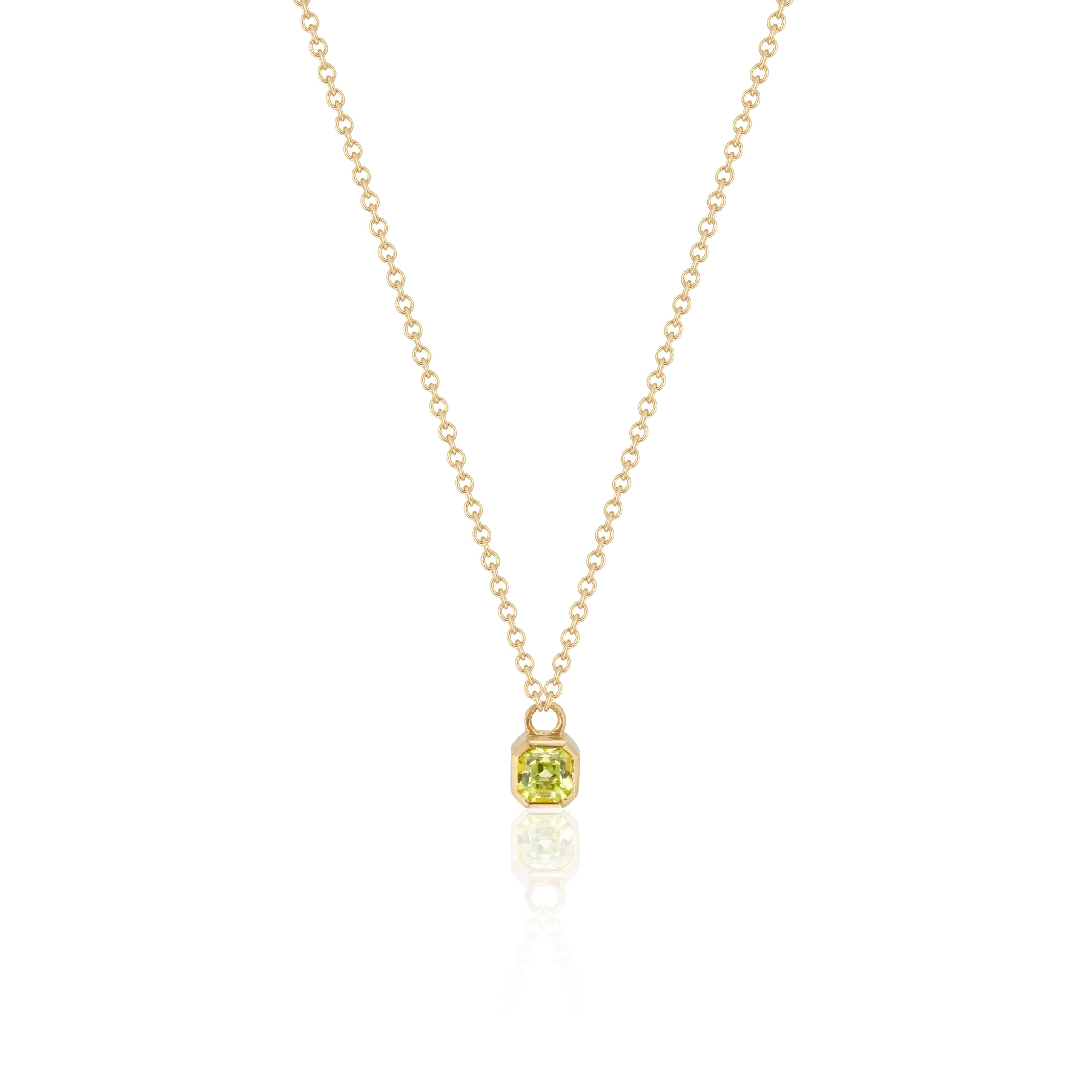 Women’s Gold / Green Thorvi Small Sideways Hammer Necklace In Peridot Hannah Allene