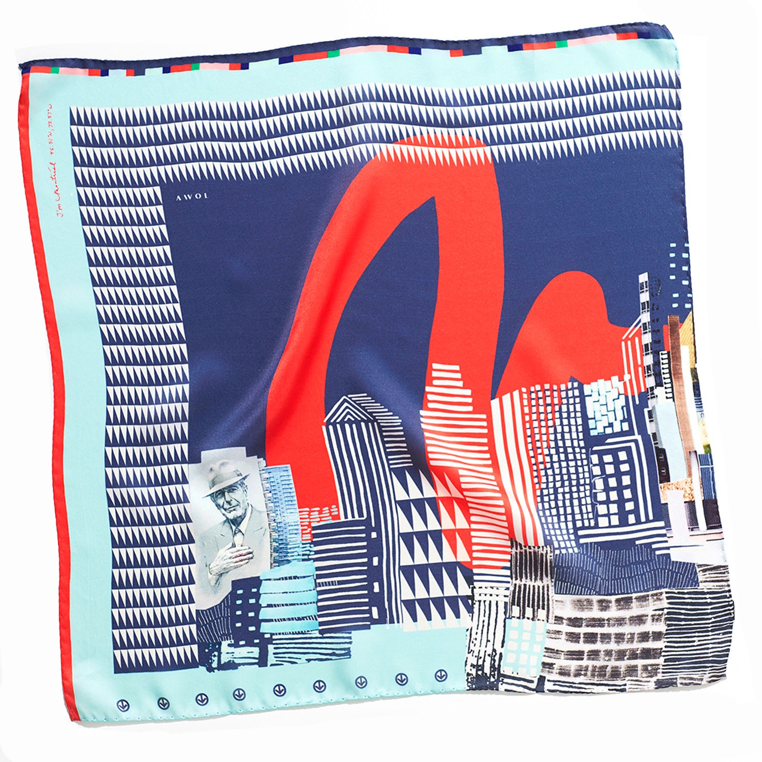 Women’s Red / Blue / Black The Montreal Large Silk Scarf Awol