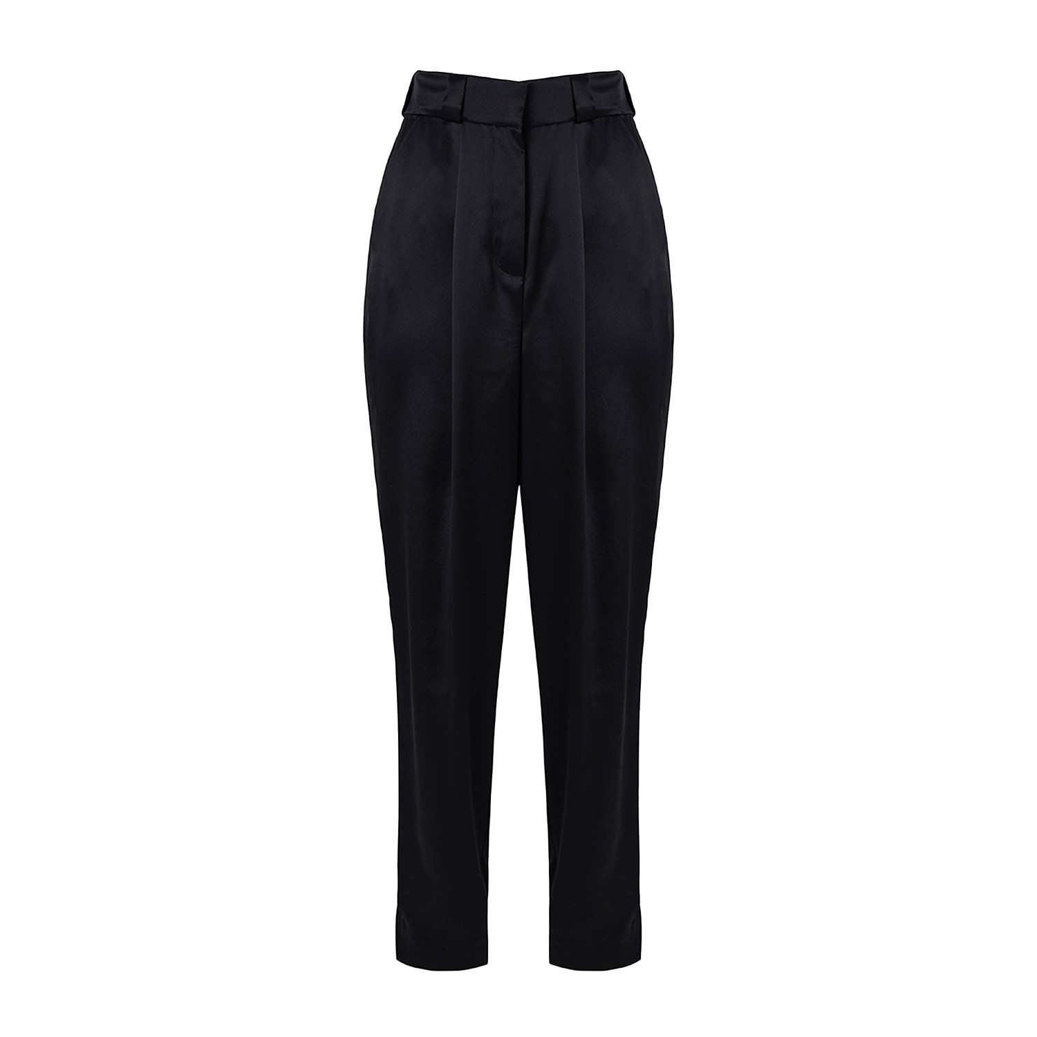 The Summer Edit Women's Penelope Silk Trouser - Black In Black