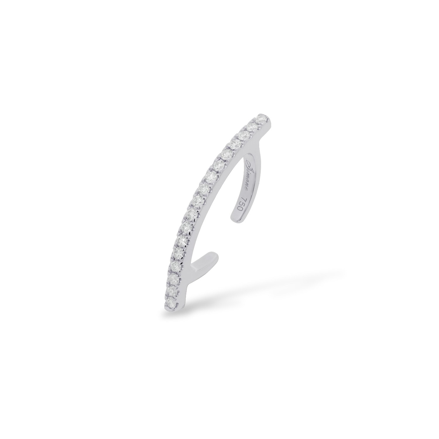 Women’s Silver Rockstar Solo Ear Cuff In Solid White Gold And Diamonds Simone Jewels