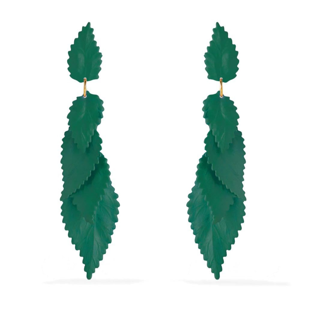 Pat’s Jewelry Women's Green Branch Earrings