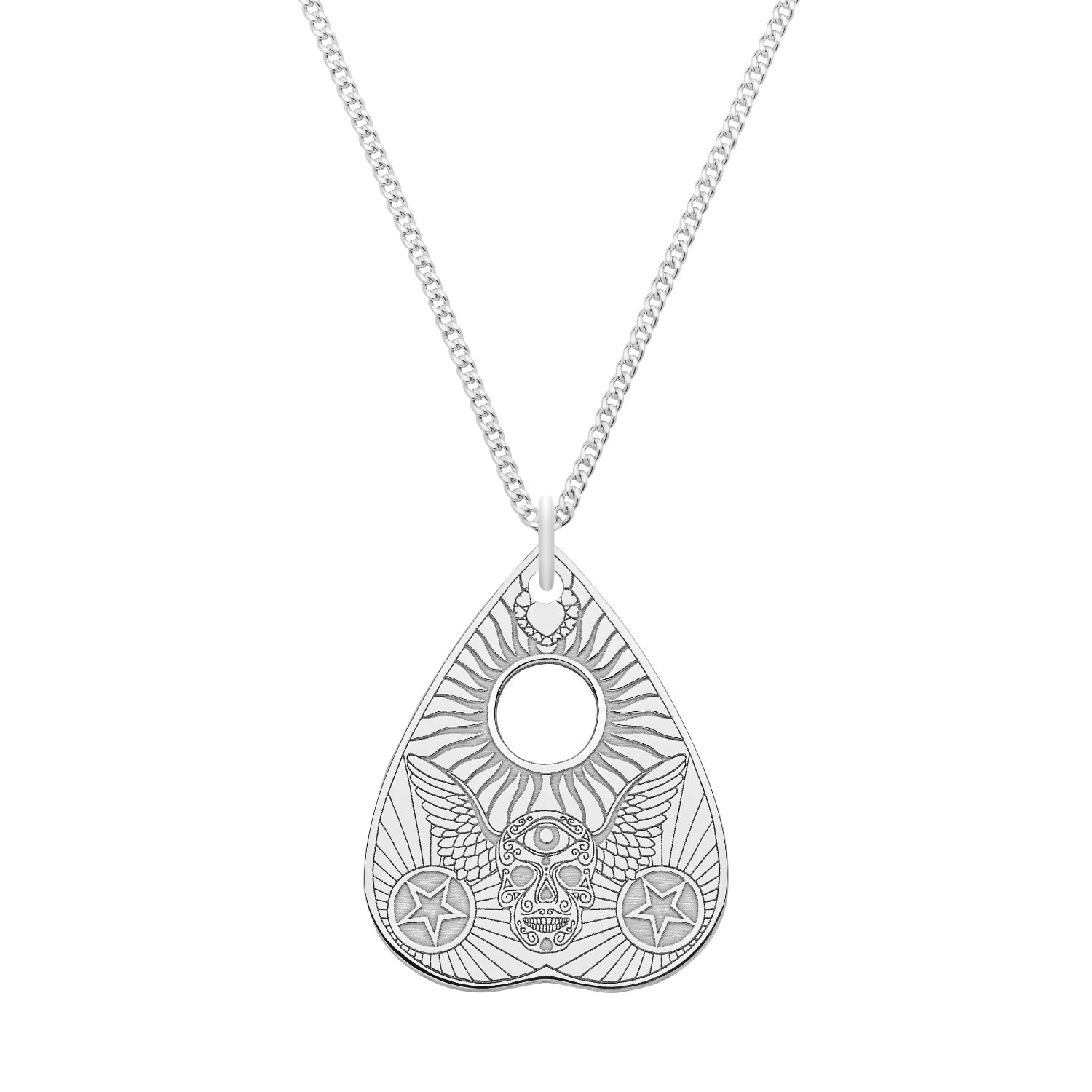 Cartergore Women's Small Sterling Silver Winged Skull Planchette In Gray