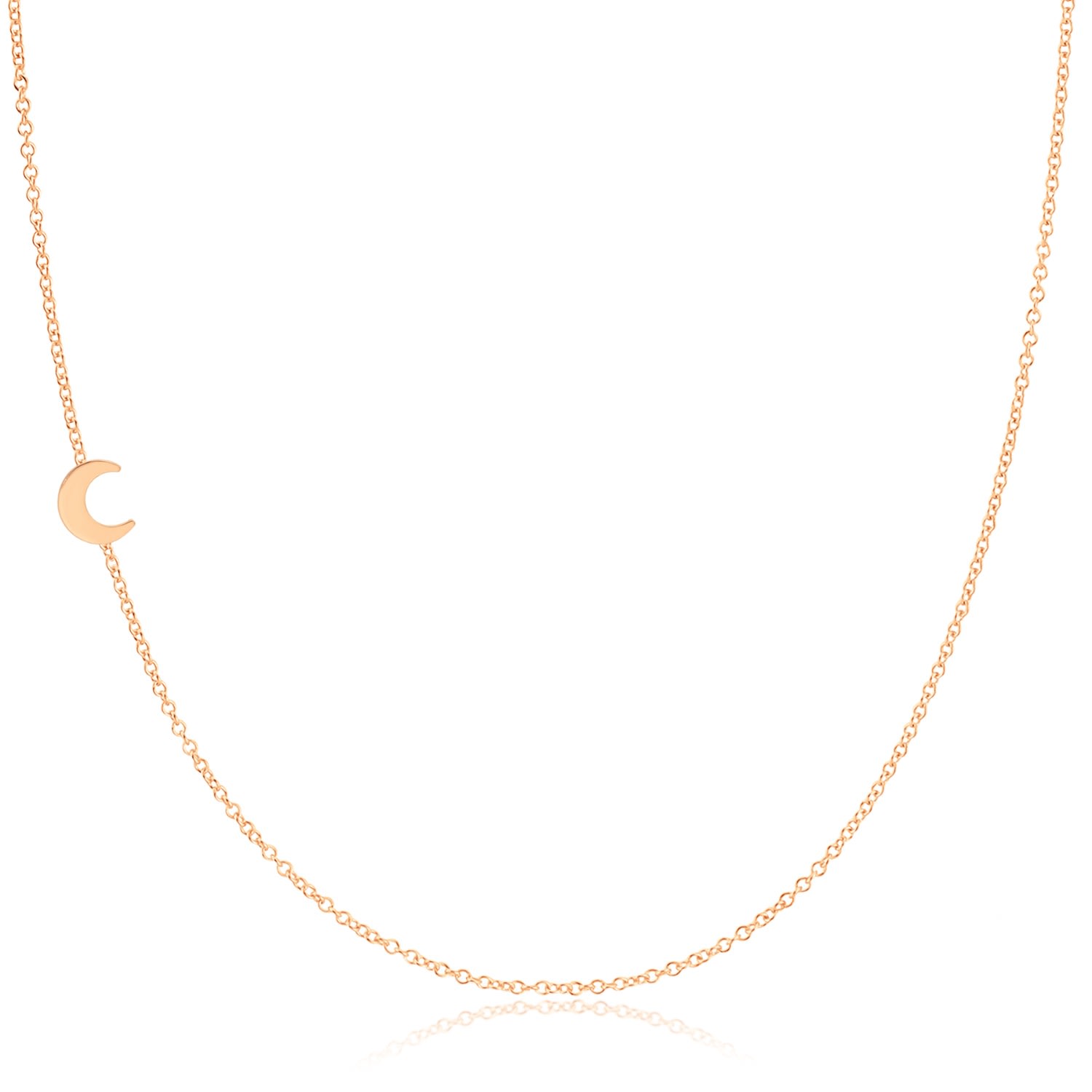 Maya Brenner Women's 14k Gold Asymmetrical Charm Necklace - Rose Gold - Moon