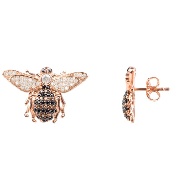 Latelita London Honey Bee Stud Earrings Rosegold