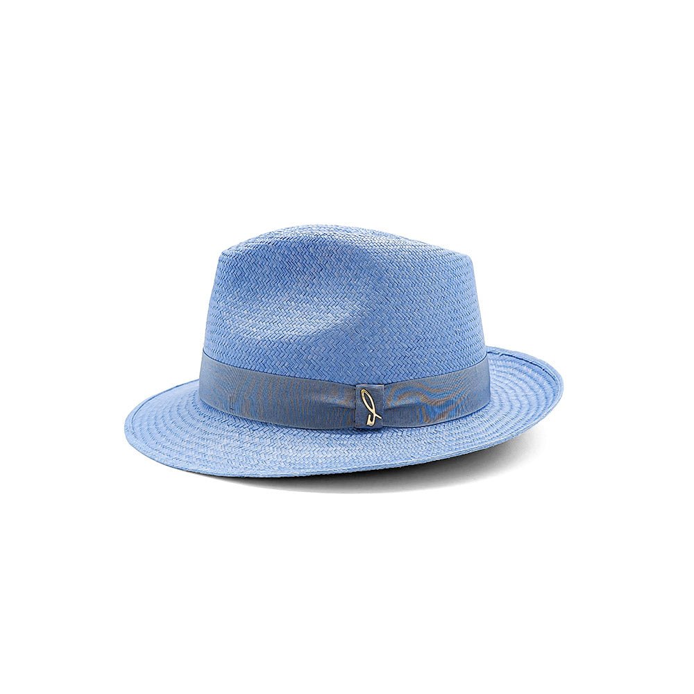 Doria 1905 Men's Blue Small Brim Panama Hat
