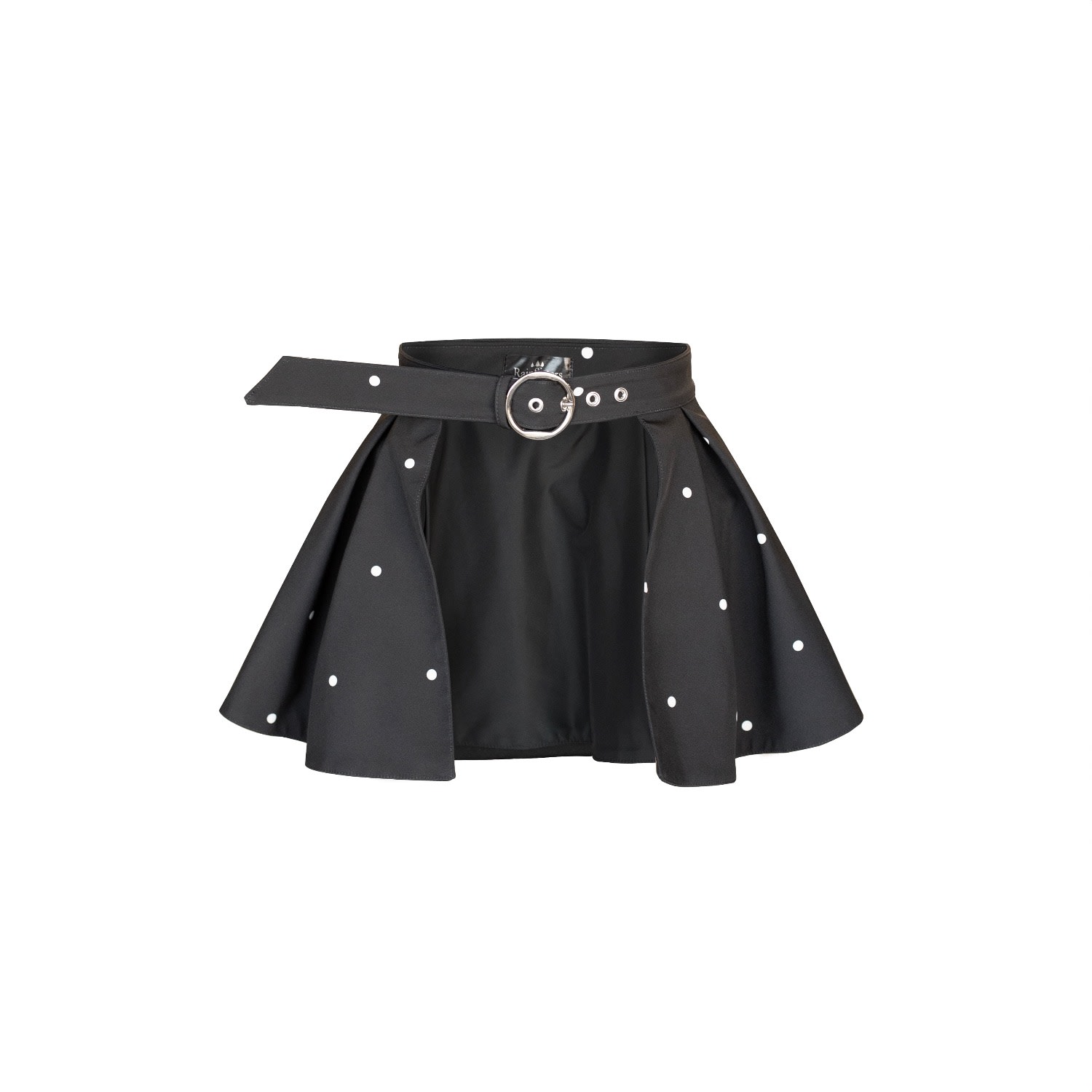Rainsisters Women's Peplum Belt In Black With White Dots: Timeless Polka Dots In Black
