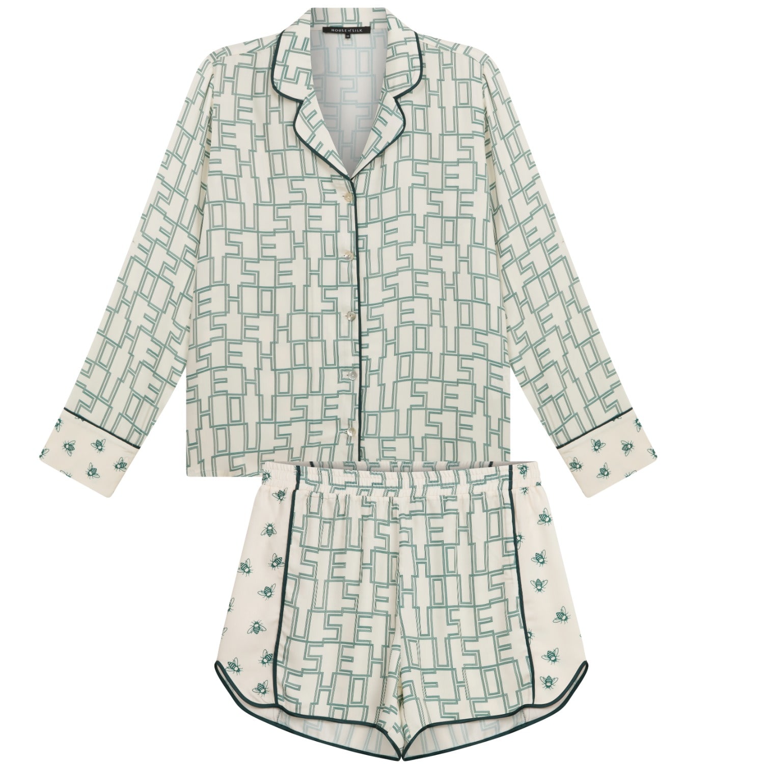 House Of Silk Women's Honey Bee Pyjama Set In Green