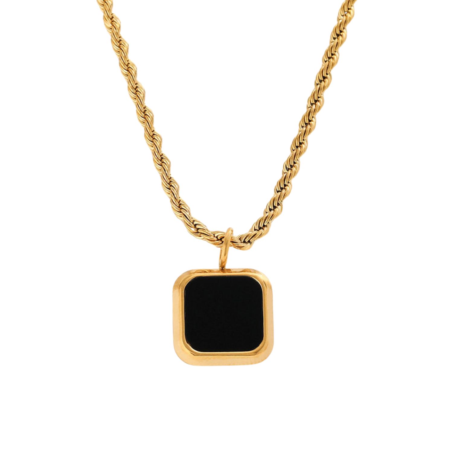 Bermuda Watch Company Women's Gold / Black Annie Apple Zya Black Gold Pendant Rope Necklace