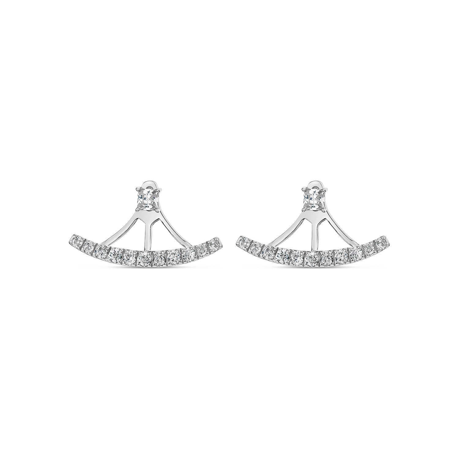Women’s White / Silver Complete Ear Jacket With Man Made White Diamonds In Sterling Silver Sally Skoufis