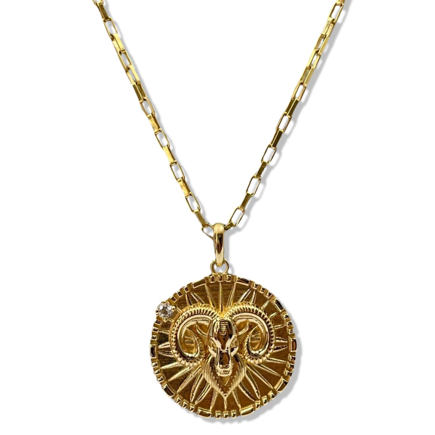 Quartz & Canary Women's Gold / White Papyrus Zodiac Vermeil Aries Pendant In Multi