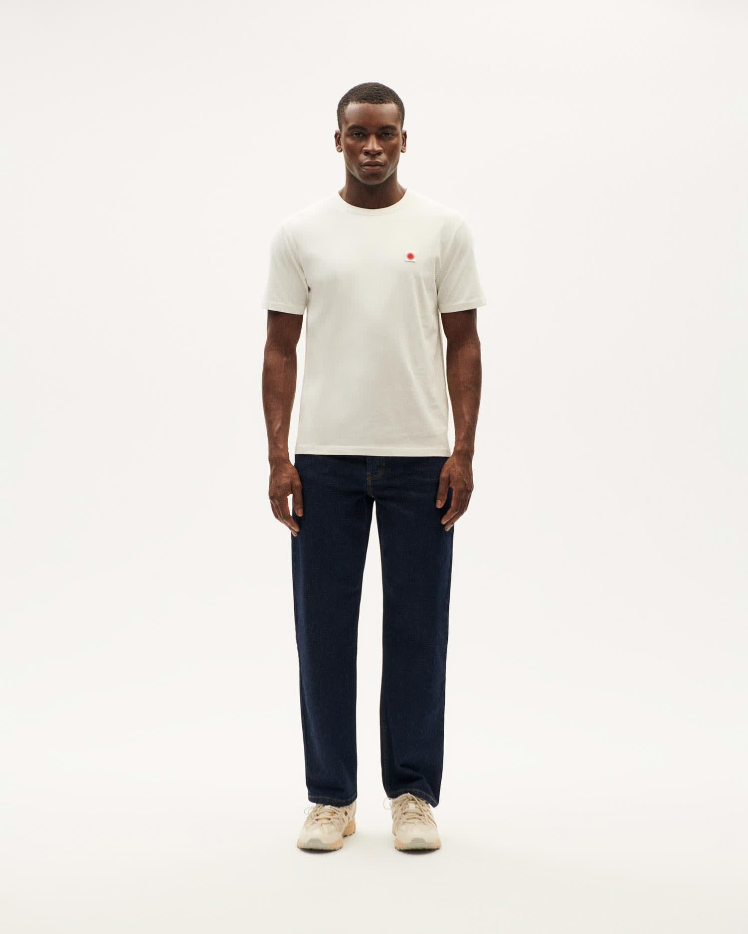 White T-Shirt Back Red Sun | Thinking MU | Wolf & Badger