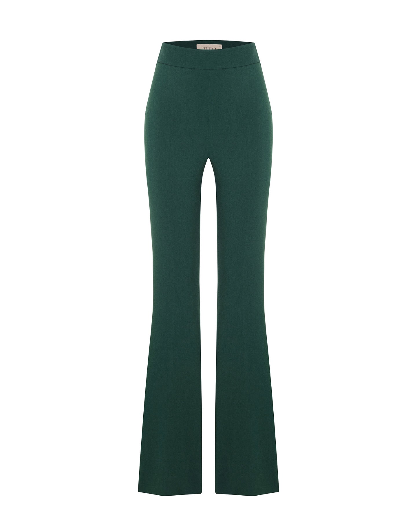 Theo The Label Women's Green Daphne High Waist Bootcut Pant - Artic Moss In Green