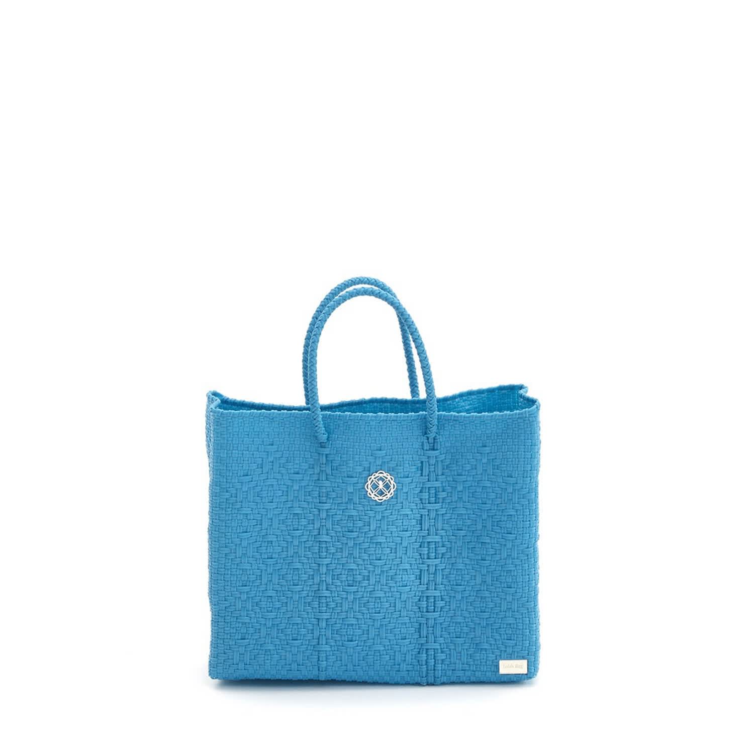 light blue tote bag