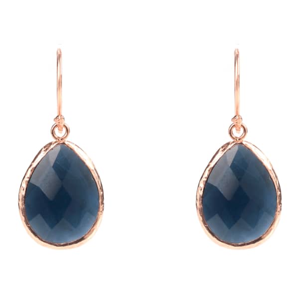 Latelita London Petite Drop Earring Sapphire Hydro Rosegold In Drop