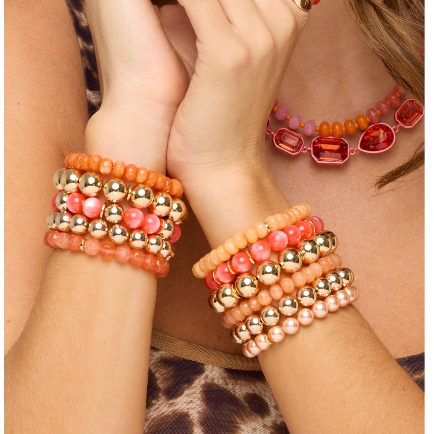 Macrae & Co Women's Spring Bracelet Set - Orange In Orange