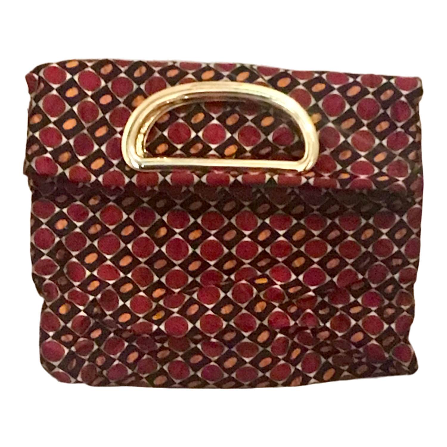 Romer Millinery Women's Blue / Red / Silver Morphy Foldable Clutch Tie Silk One Of A Kind