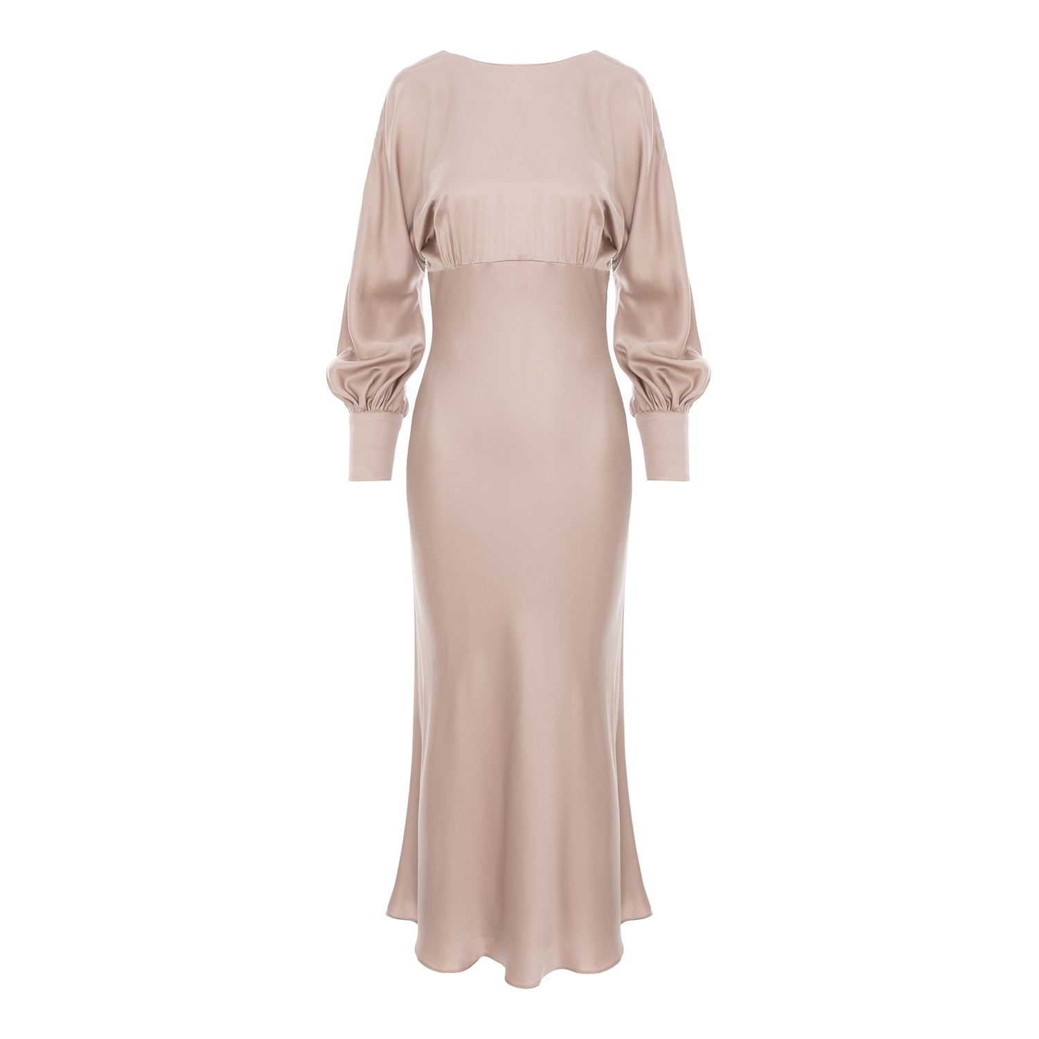 Framboise Women's Neutrals Lily Elegant Beige Midi Dress With Bare Back In Beige