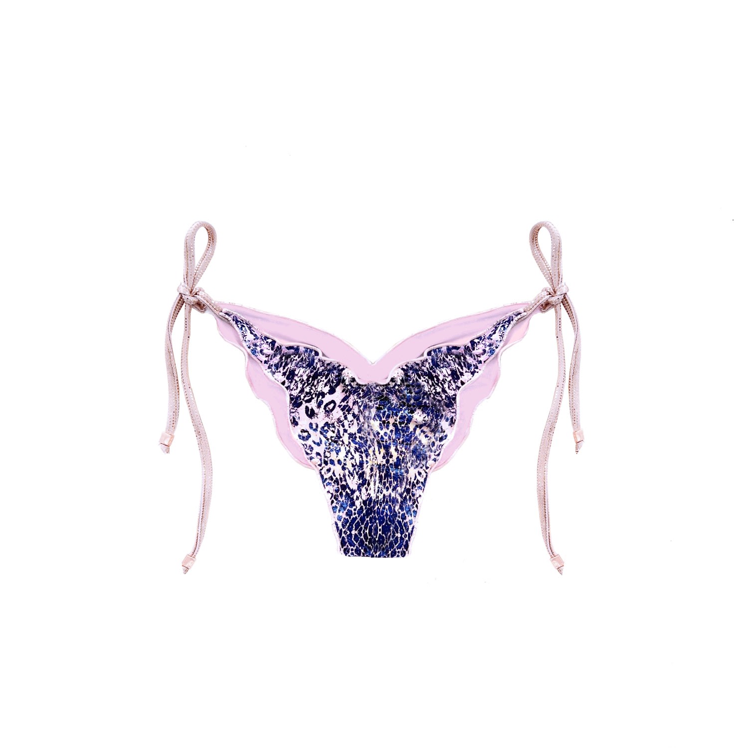 Women’s Pink / Purple / Rose Gold Lilac Rose Animal Print Tie-Side Recycled Bikini Bottom Sarita Small Elin Ritter Ibiza