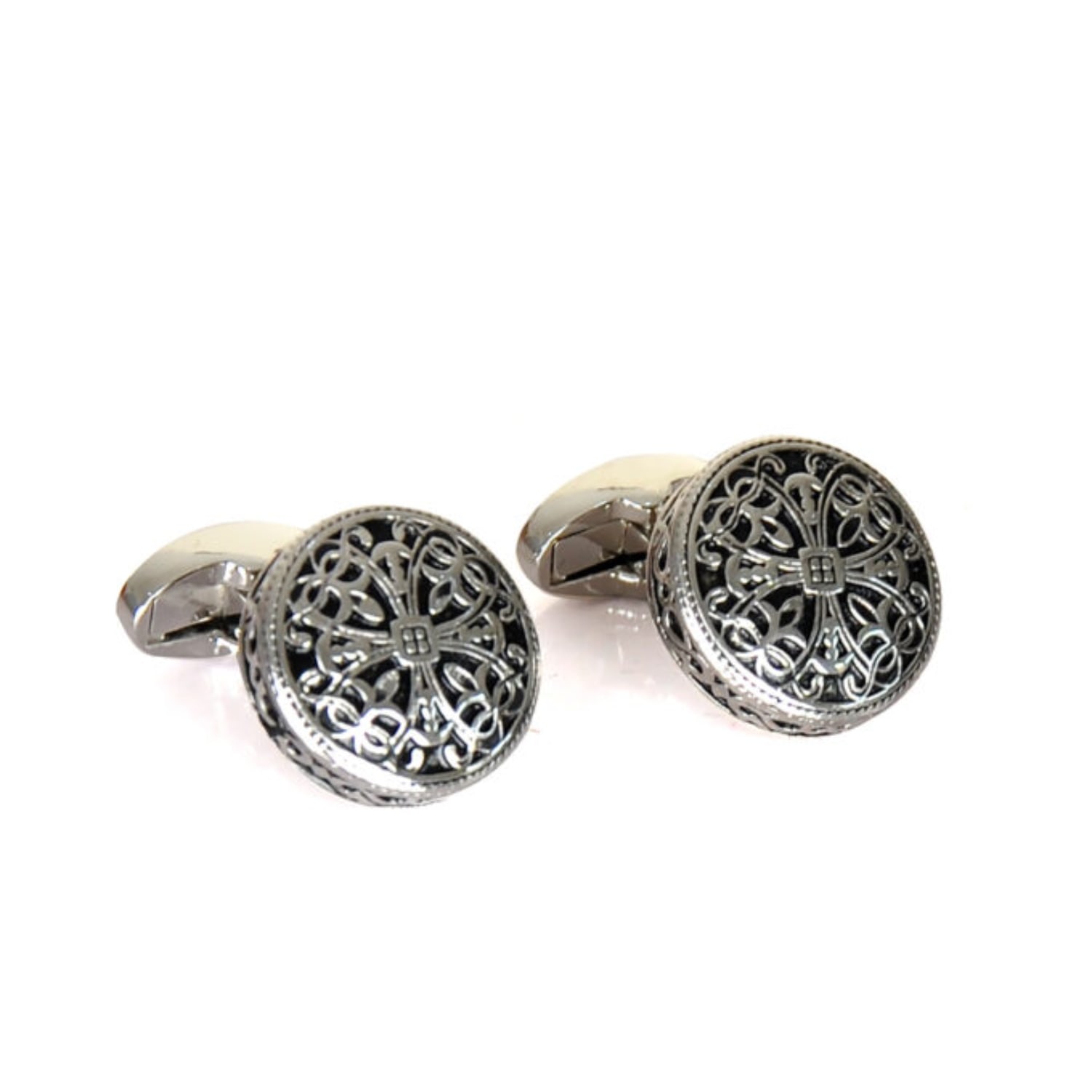 Men's Knighthood Round Cufflinks - Silver | David Wej