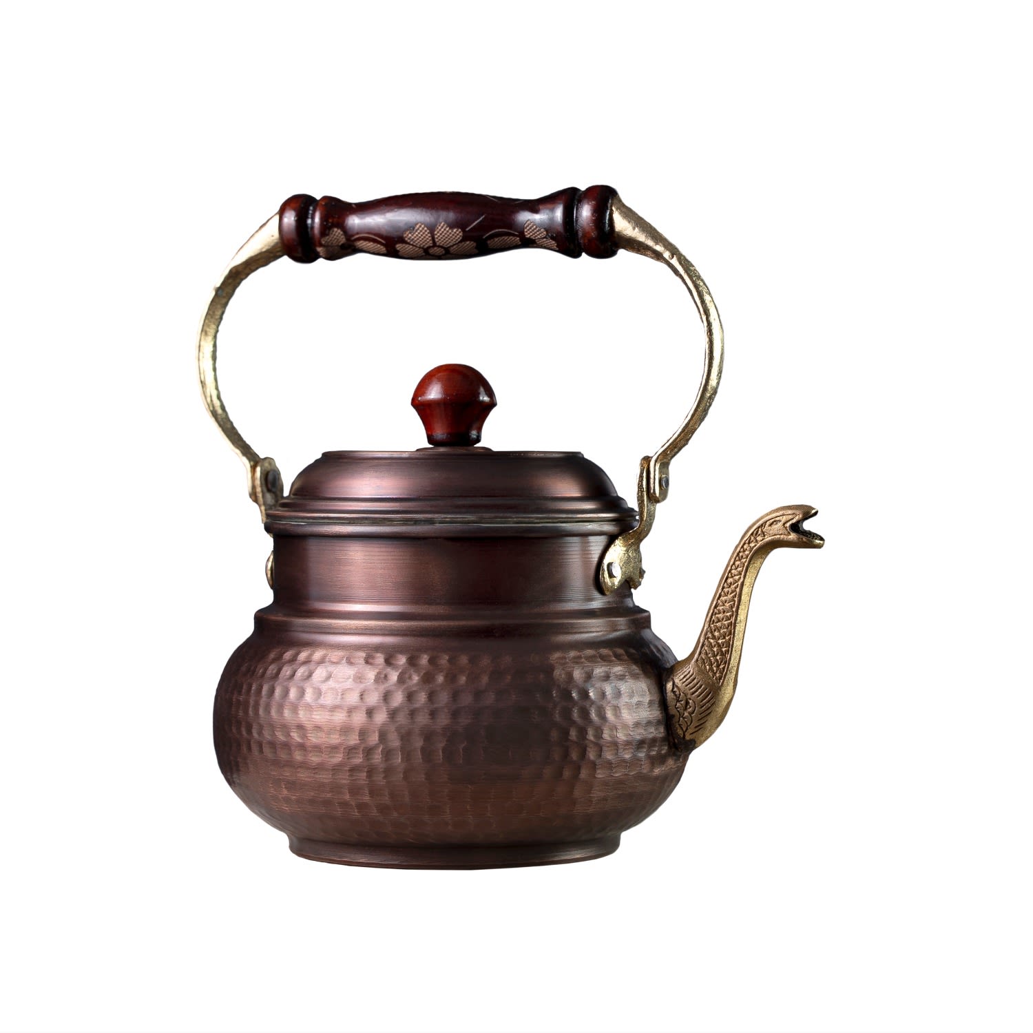 Anatoliacraft Black Hammered Dark Copper Teapot In Black