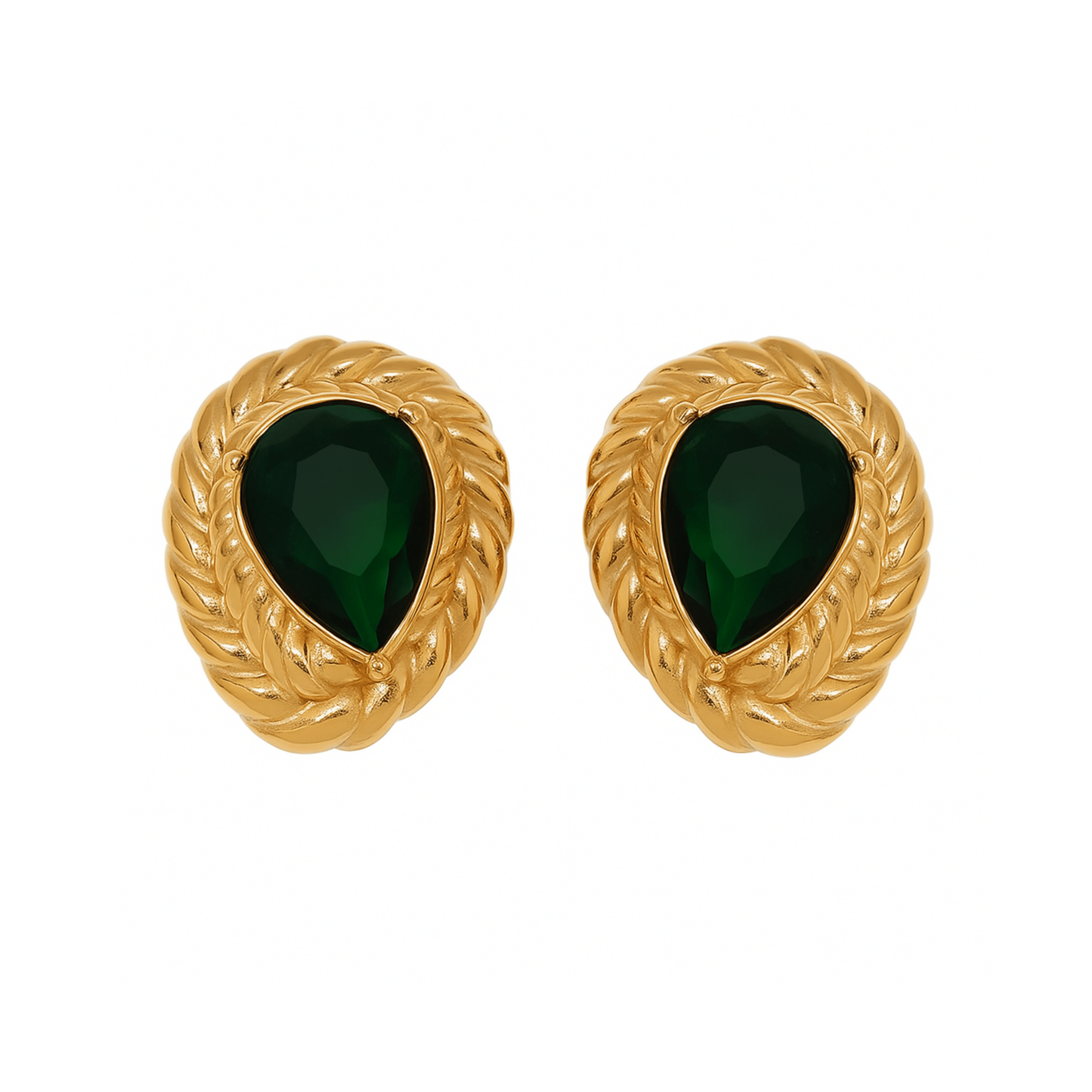 The Perfect Hoop Women's Gold / Green The Baroque Earring In Multi