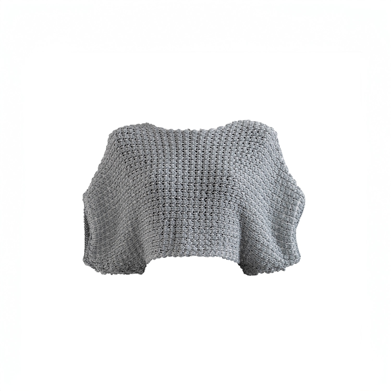 Süel Knitwear Women's White / Silver Three Dimensional Pullover Light Grey - Sparkle Silver In White/silver