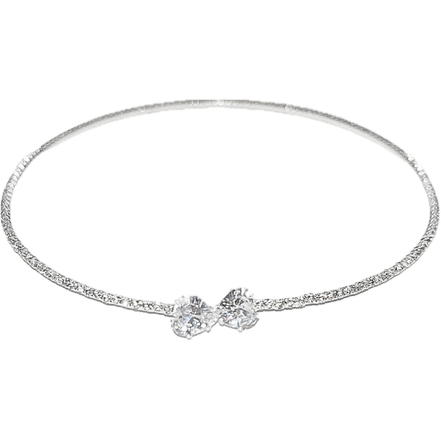 Hzmer Jewellery Women's Silver Nostalgia Crystal Choker Necklace