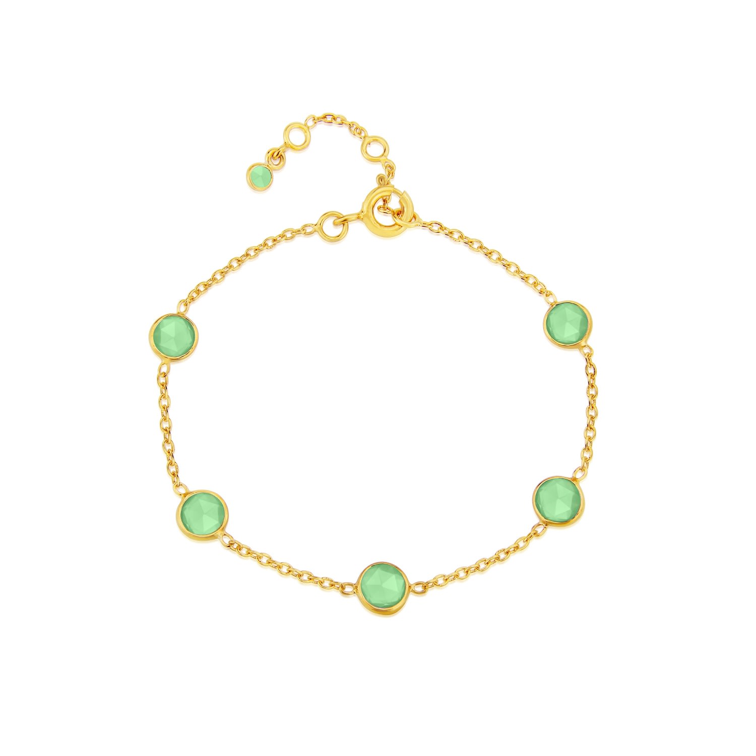 Women’s Gold / Green Antibes Chrysoprase & Gold Vermeil Bracelet Auree Jewellery