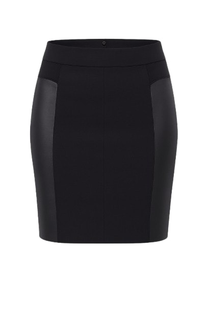 Conquista Women's Black Faux Leather Mini Skirt In Black