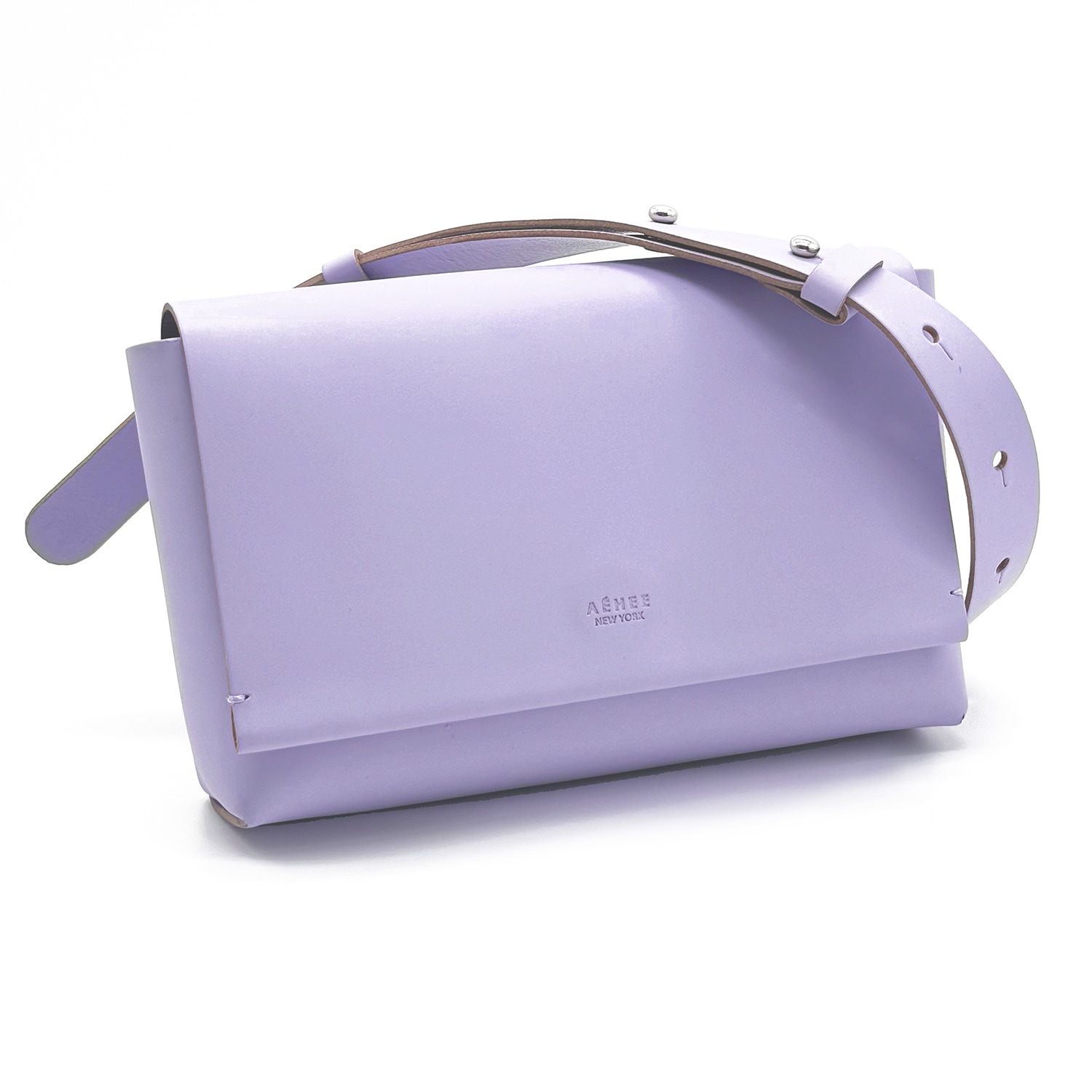 Aéhee New York Women's Purple Minimal Leather Travel Belt Bag- Lavender In Purple