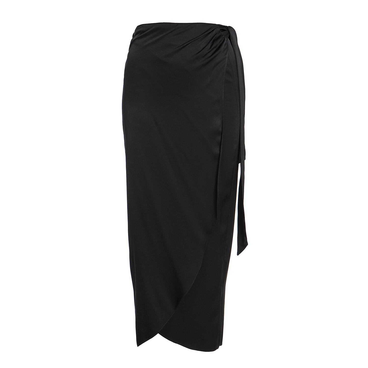 Women’s The Wrap-Skirt In Black Small Roses are Red