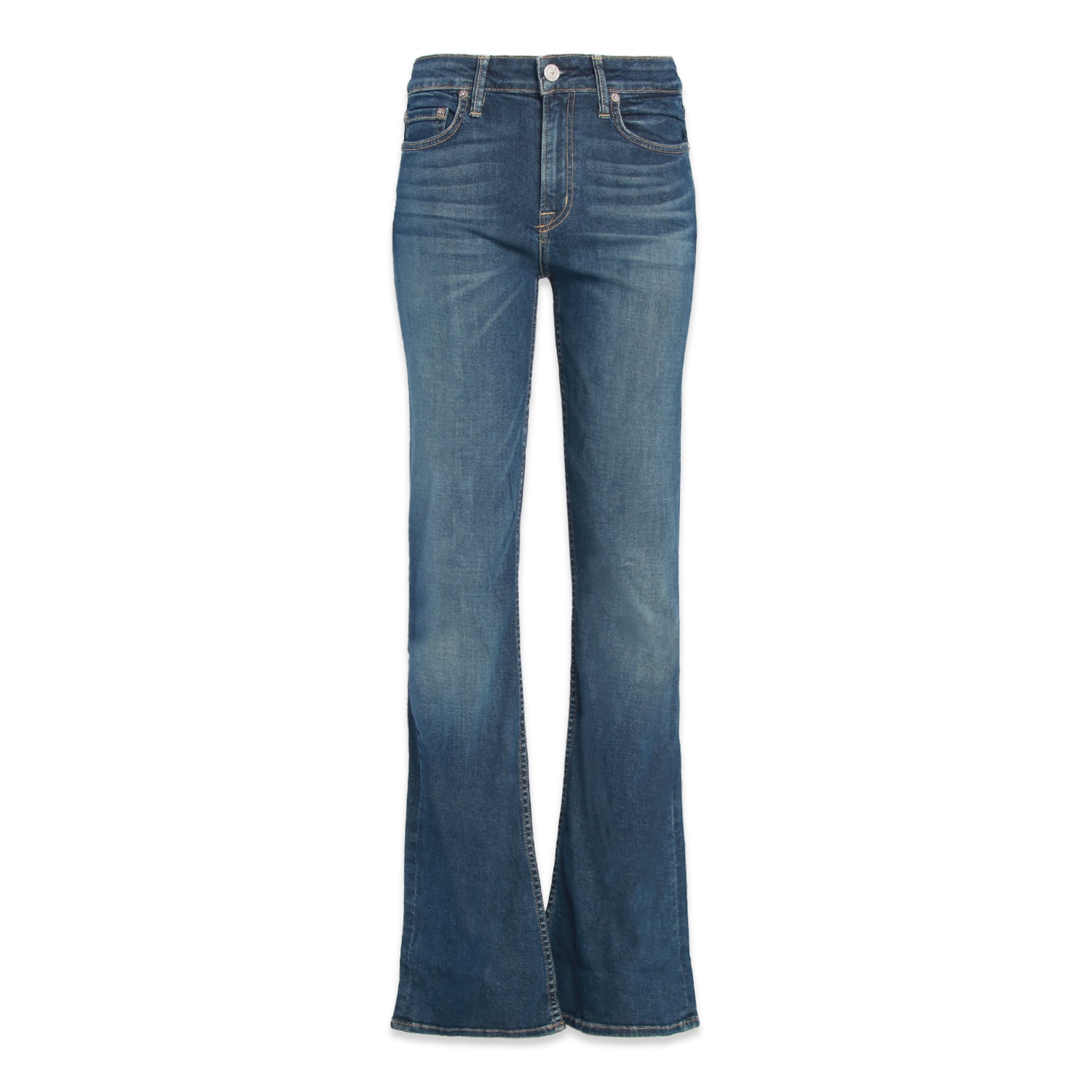 Noend Denim Blue Grace Mid Rise Flare In Greenwich In Blue