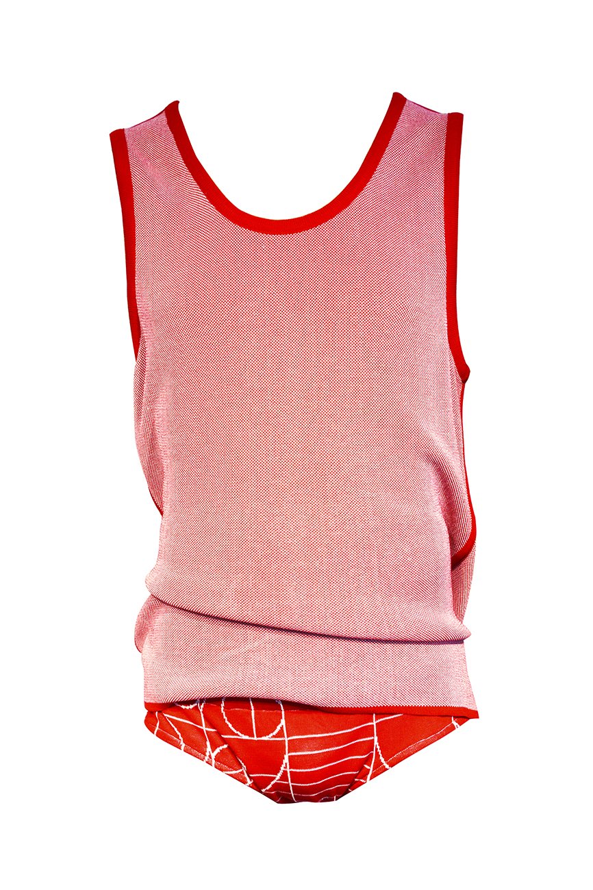 Maria Aristidou Men's Play Sleeveless Red Top In Red