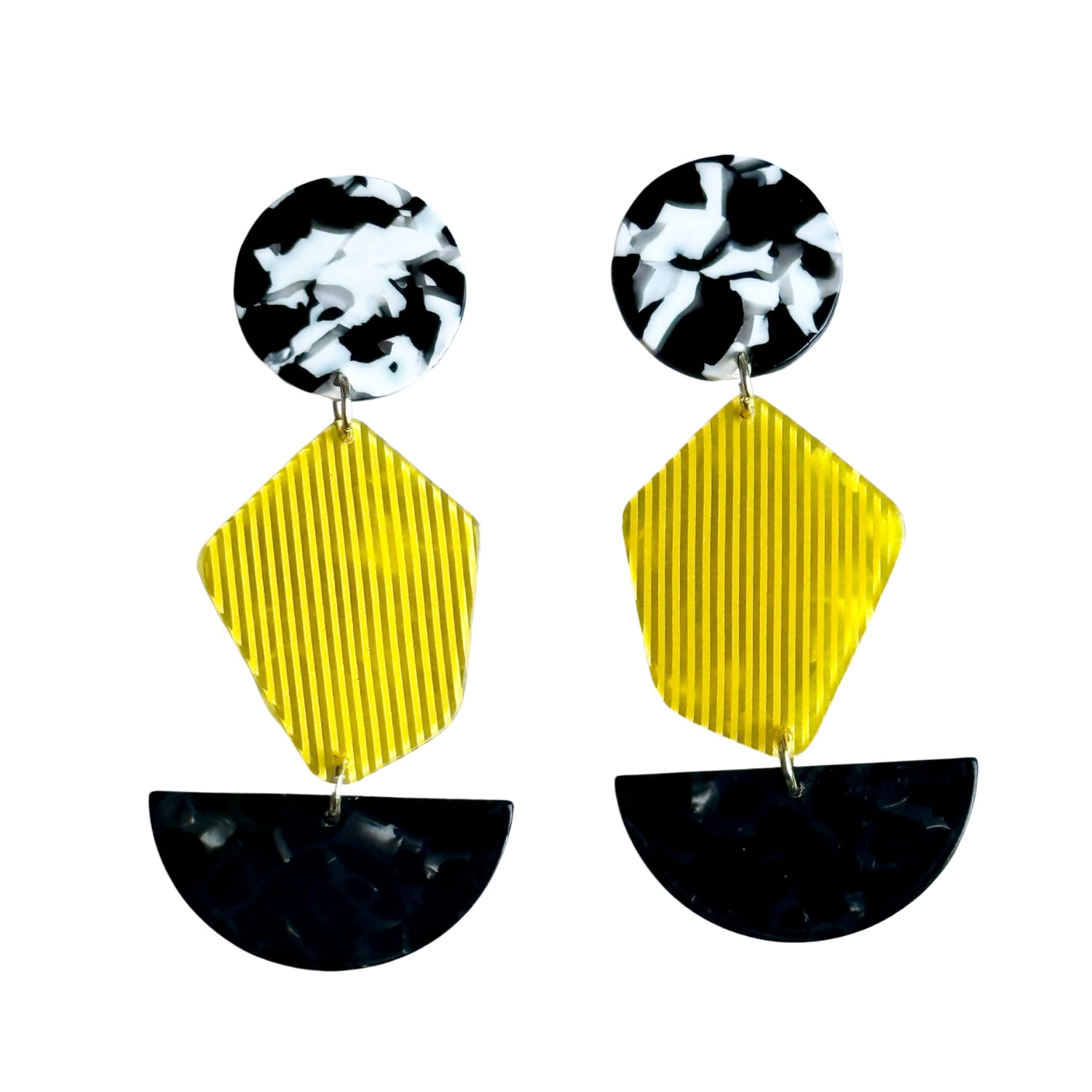 Women’s Yellow / Orange / Black Pendulum Drop Earrings In Pittsburgh Fan Girl Closet Rehab