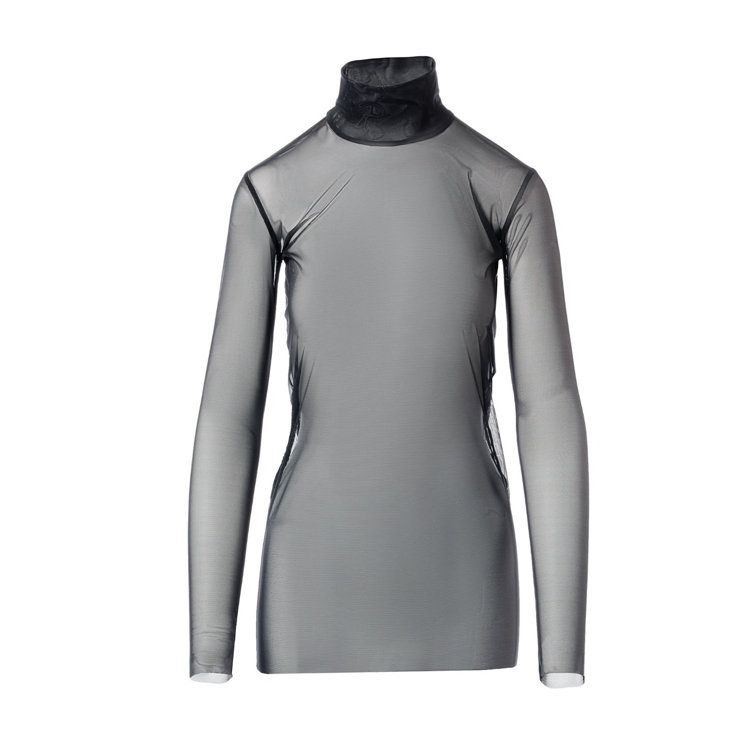 Concept A Trois Women's Black Sheer Mesh Tulle Blouse In Black